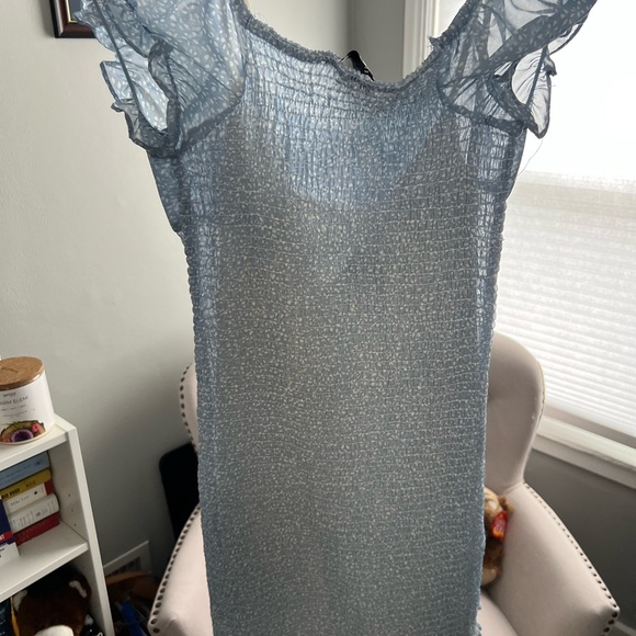 Blue Off the Shoulder Dress - Picture 5 of 7